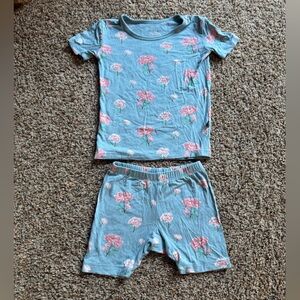 Kyte baby peony short sleeve pajamas set set 3T